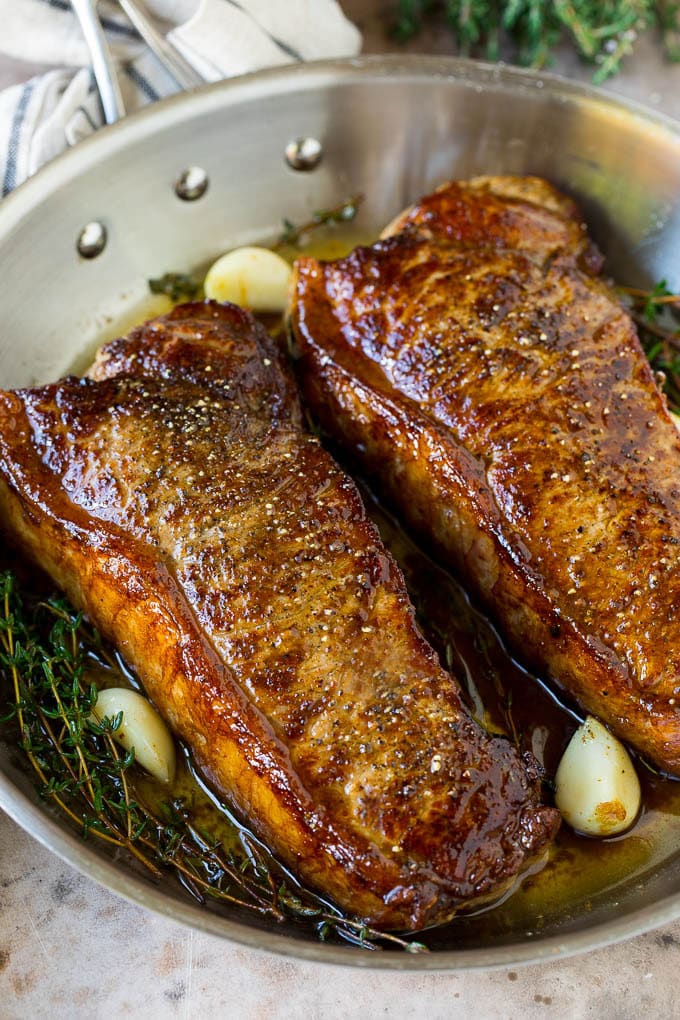 New York Strip Steak with Garlic Butter - Dinner at the Zoo