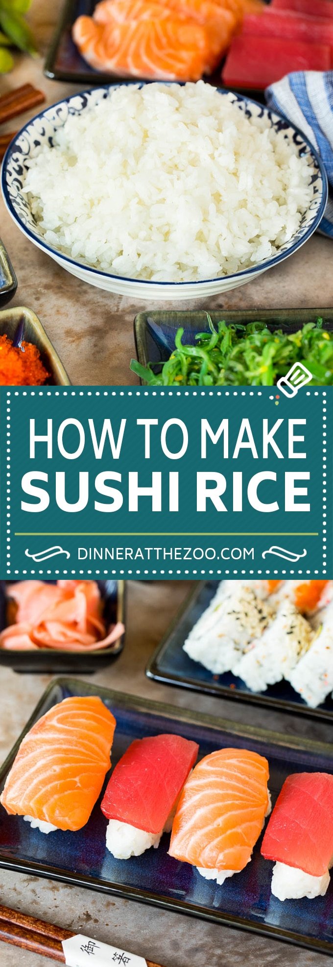 This sushi rice is a simple blend of rice, sugar, vinegar and salt that makes the perfect foundation for any type of sushi.