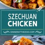 This Szechuan chicken is a spicy stir fry made with tender pieces of chicken and colorful vegetables, all tossed in a sweet and savory sauce.