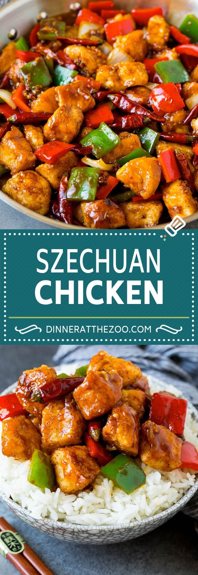 This Szechuan chicken is a spicy stir fry made with tender pieces of chicken and colorful vegetables, all tossed in a sweet and savory sauce.