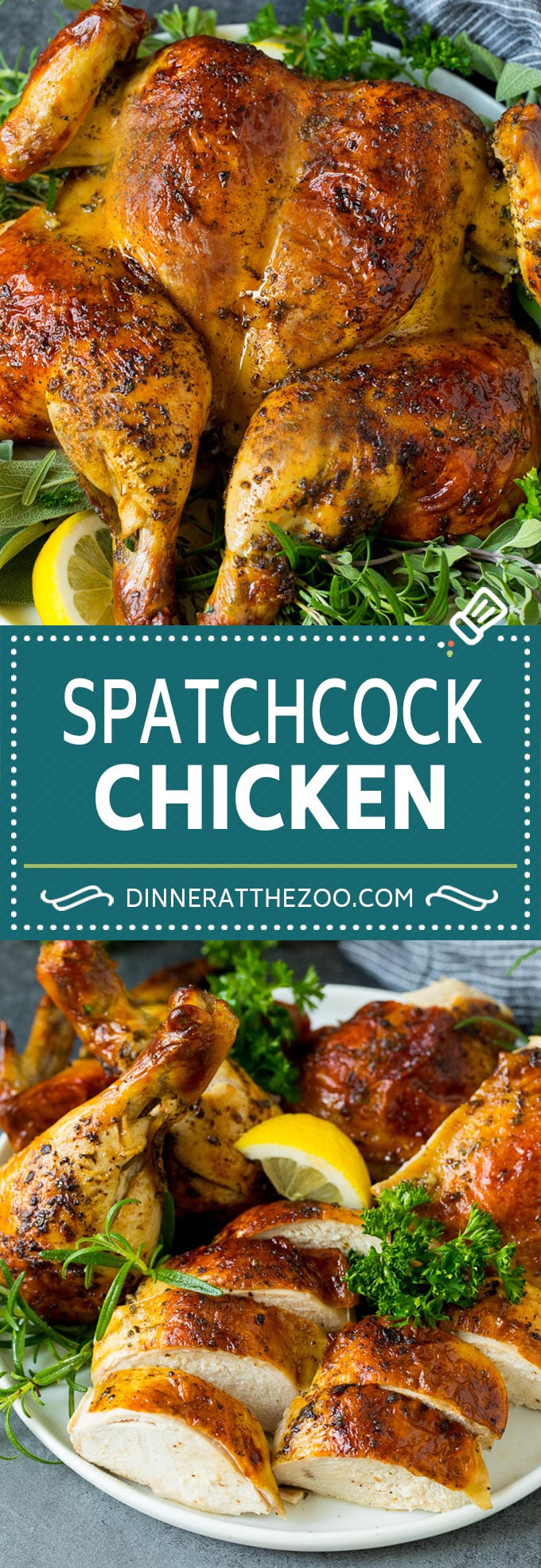 This spatchcock chicken is tender, juicy and cooks quickly, the perfect easy dinner!
