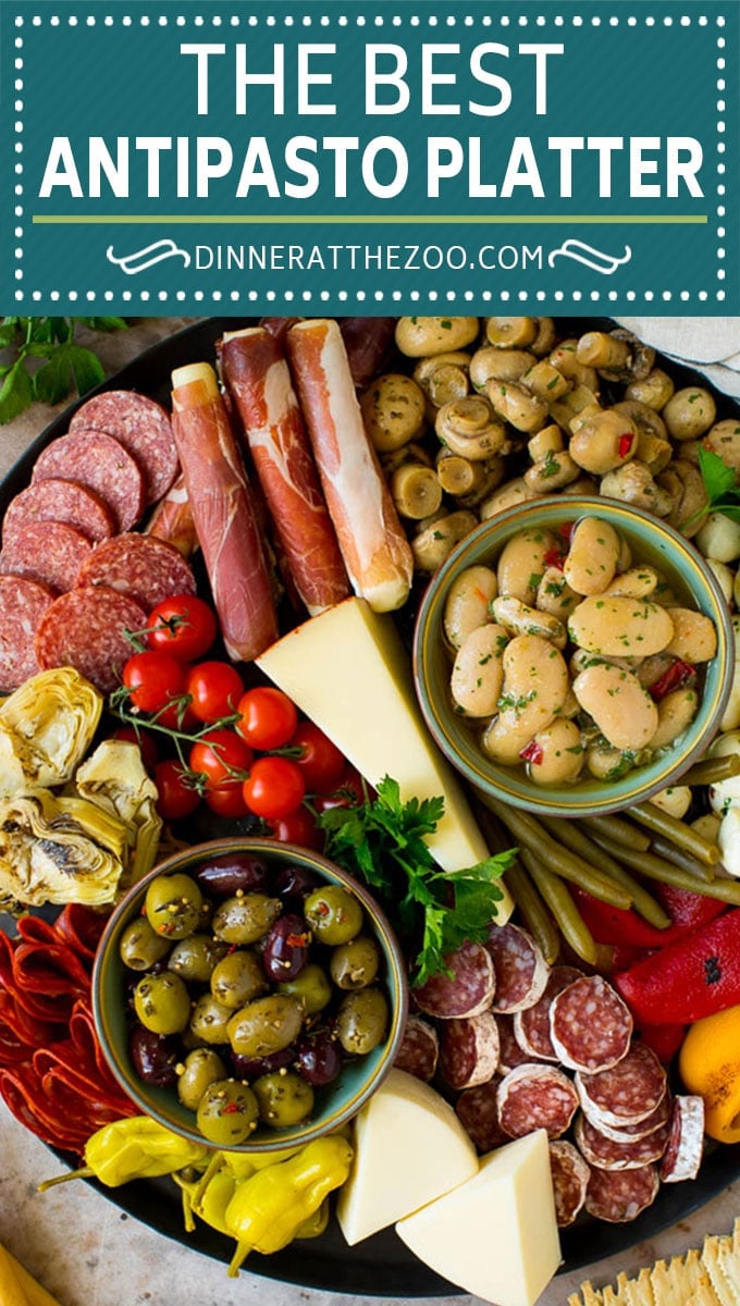 This antipasto platter is a combination of Italian meats, cheeses, vegetables and breads, all arranged to create a fabulous appetizer display.