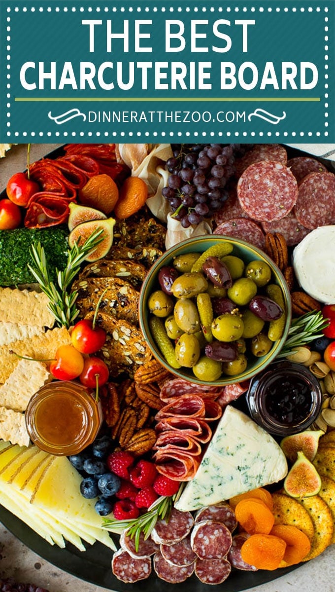 A complete guide on how to put together the best charcuterie board, with a selection of meats, cheeses, crackers, fruit, veggies and other snack foods.