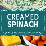 This creamed spinach is fresh sauteed spinach leaves in a flavorful cream sauce with parmesan cheese.