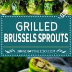 These grilled brussels sprouts are coated in olive oil, garlic and herbs, then threaded onto skewers and cooked until caramelized.