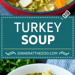 This turkey soup recipe is homemade turkey broth loaded with vegetables, diced turkey and egg noodles.