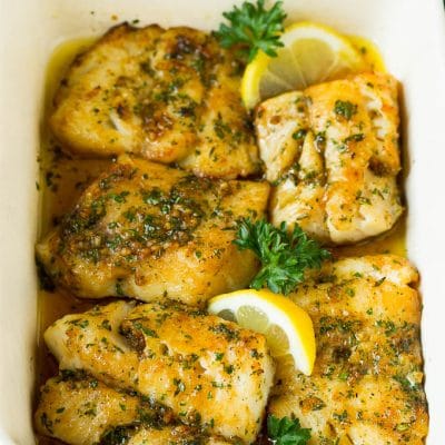 Baked Cod with Garlic and Herbs