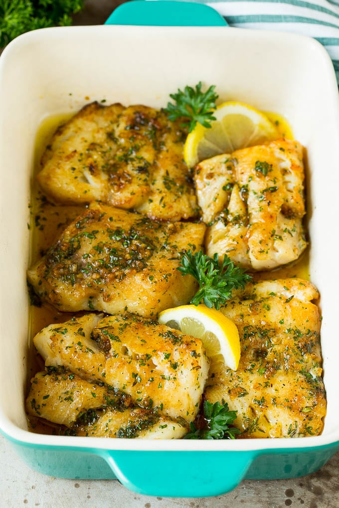 Baked Cod with Garlic and Herbs