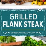 This grilled flank steak is coated in a flavorful marinade, then cooked on a grill until perfectly tender and juicy.