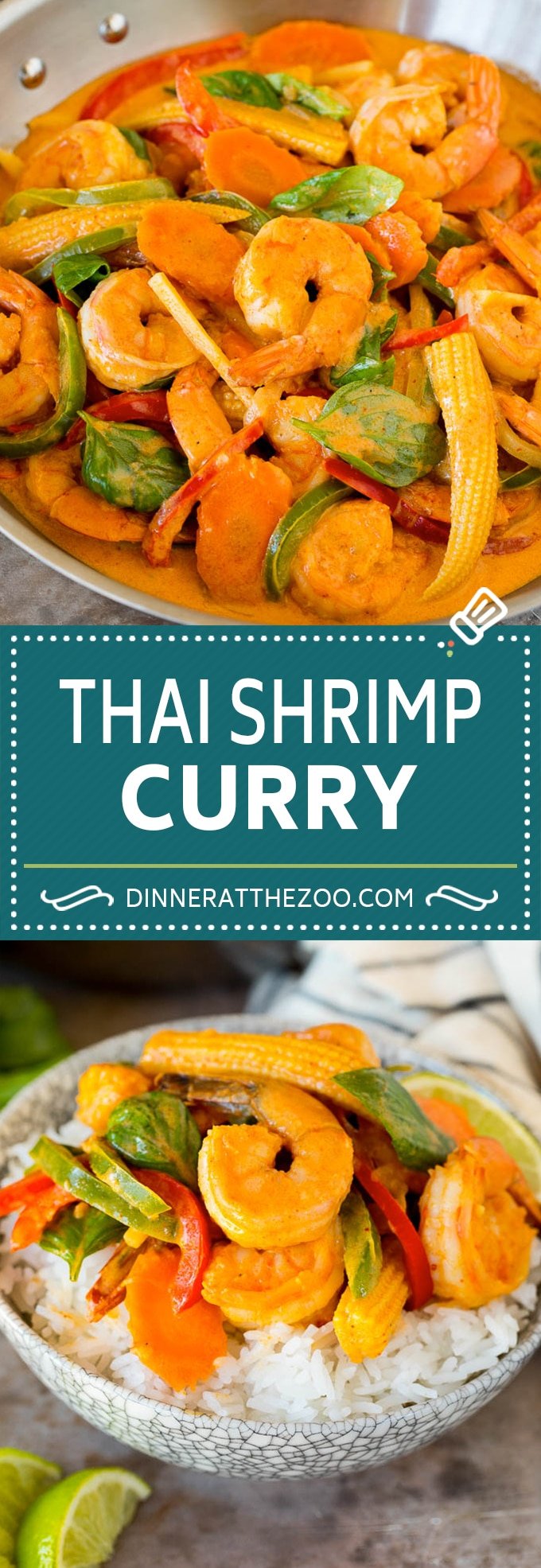 This shrimp curry is plump shrimp and colorful vegetables, all simmered together in a coconut red curry sauce.