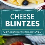 These cheese blintzes are thin pancakes filled with a creamy cheese mixture, then pan fried until golden brown.