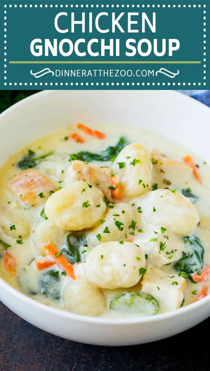 This chicken gnocchi soup is a hearty and creamy blend of diced chicken, vegetables and potato gnocchi, all simmered together to perfection.