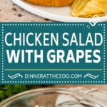 This chicken salad with grapes is a blend of chicken, fresh veggies, pecans and fruit, all tossed together in a creamy dressing.