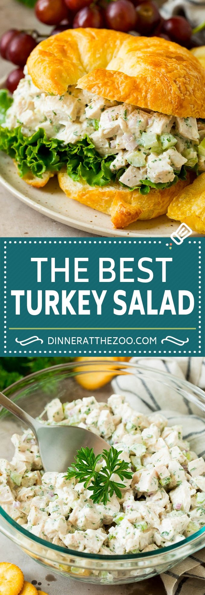 This turkey salad is a blend of diced turkey and colorful veggies, all tossed in a savory creamy dressing.