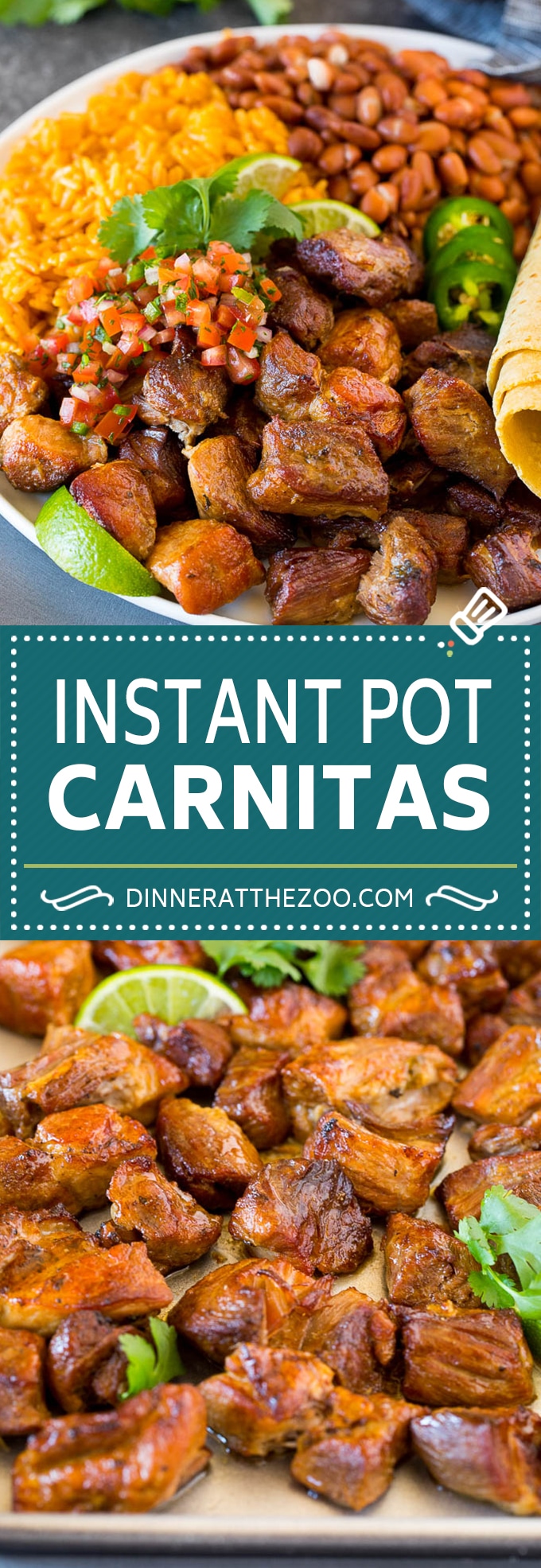 This Instant Pot carnitas recipe is pork seared to golden brown perfection, then pressure cooked with citrus and spices.