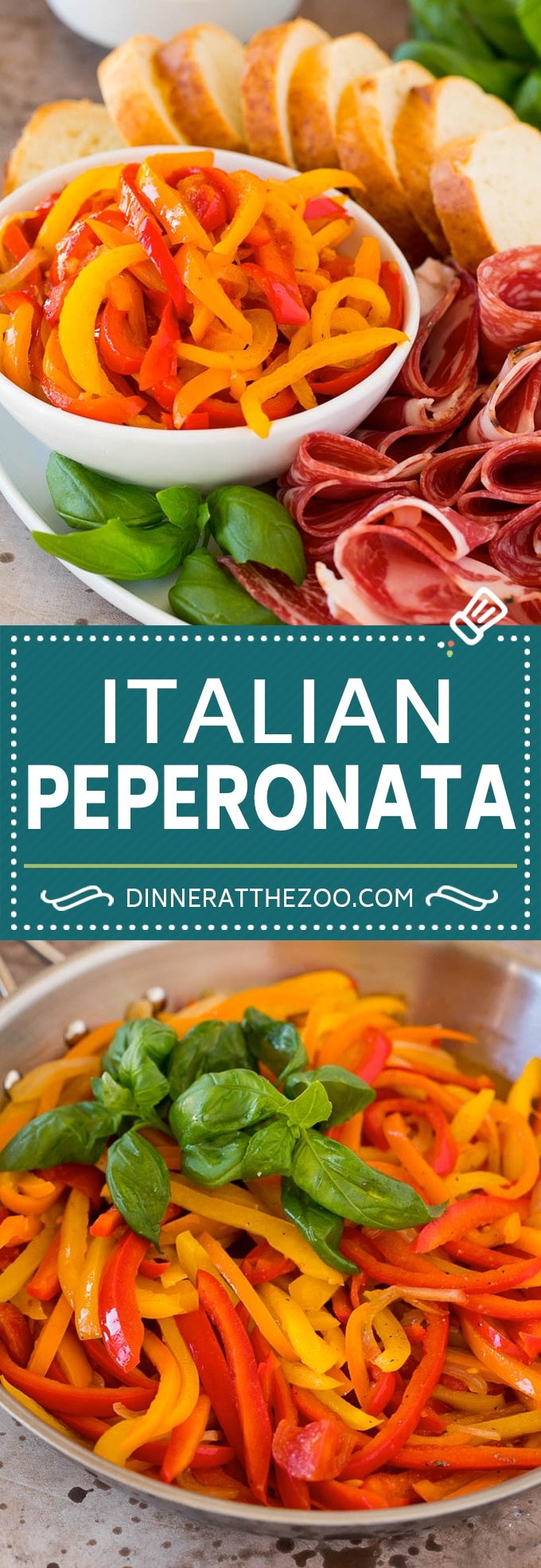 This peperonata is a classic Italian recipe of stewed bell peppers, onions and tomatoes.
