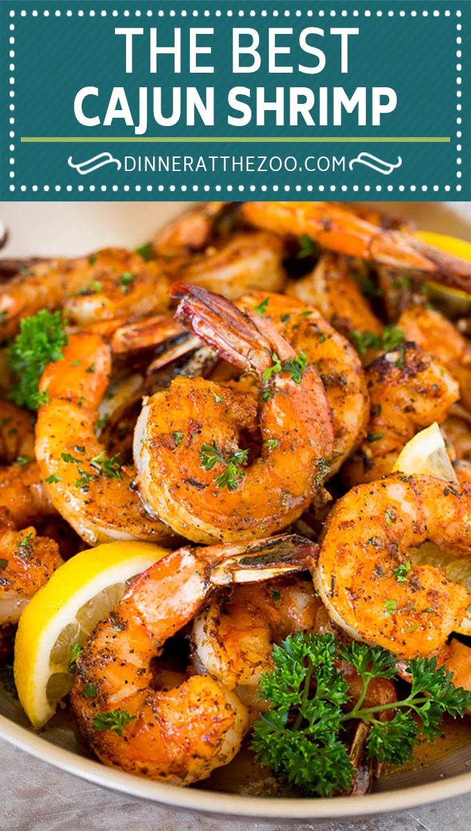 This Cajun shrimp recipe is large shrimp coated in butter, lemon and seasonings then seared to perfection.