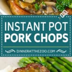 These Instant Pot pork chops are seared to golden brown perfection, then pressure cooked and covered in mushroom gravy.