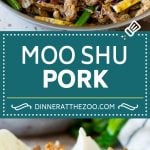 This moo shu pork is thinly sliced pork tenderloin stir fried with vegetables and egg, all in a savory sauce.