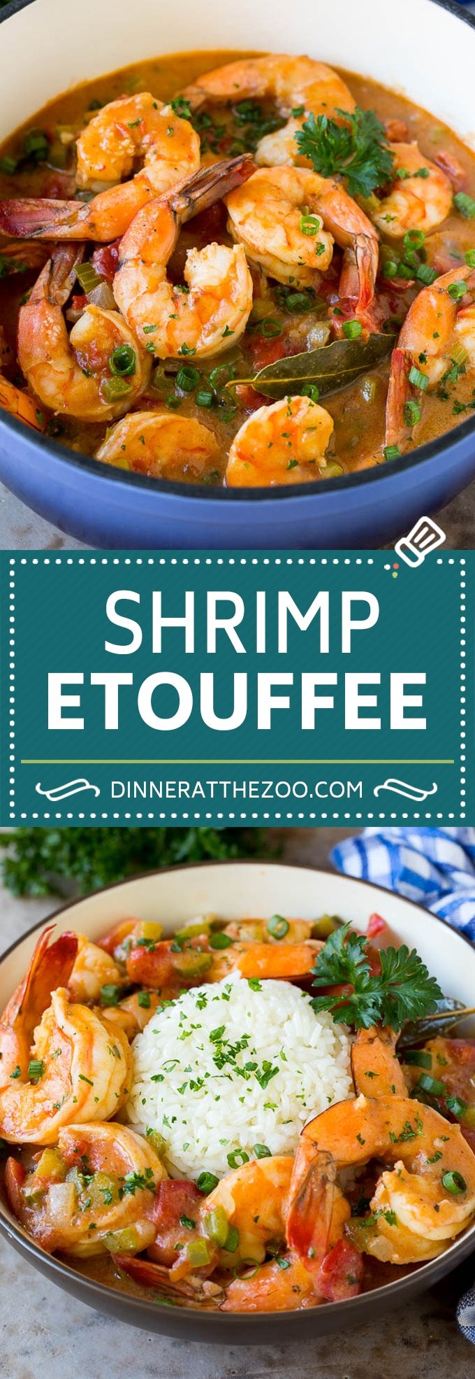 This shrimp etouffee is tender and succulent shrimp stewed with tomatoes, vegetables and seasonings.