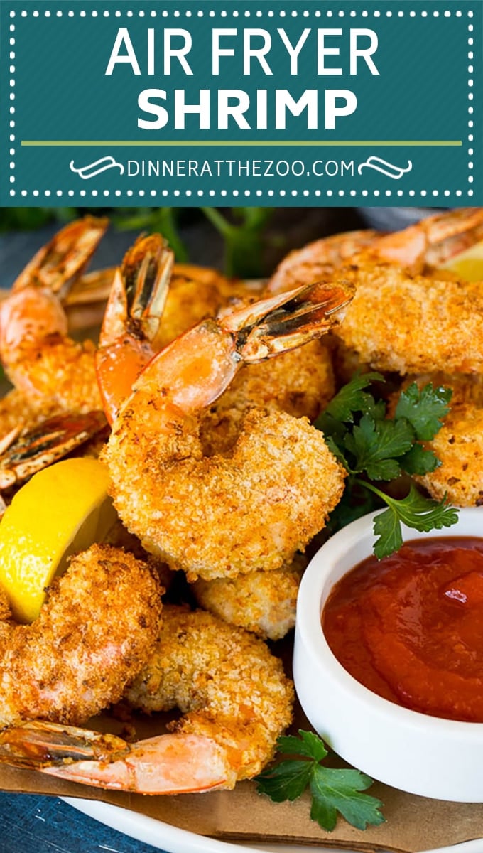 This air fryer shrimp recipe is jumbo shrimp coated in seasonings and two types of breadcrumbs, then air fried to crispy perfection.