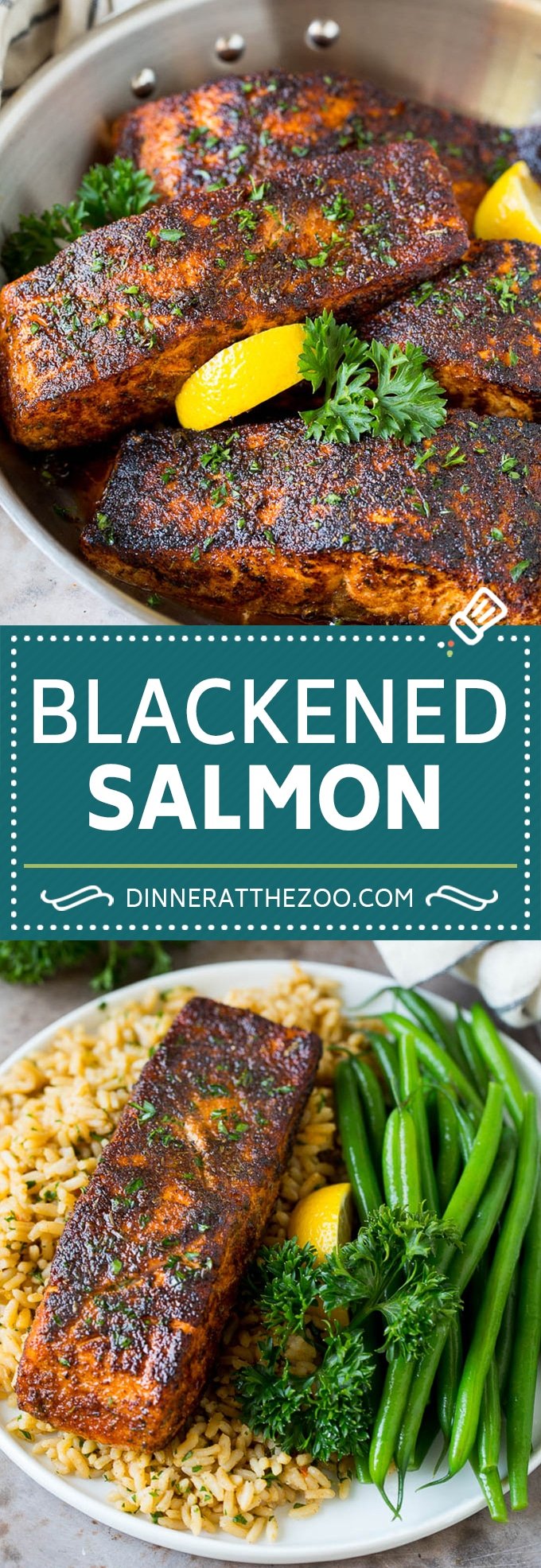 This blackened salmon is fresh salmon fillets coated in butter and a homemade seasoning blend, then seared to create a dark crust.