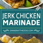 This jerk chicken marinade is a combination of olive oil, lime juice, fresh herbs, hot peppers and plenty of spices, all blended together to produce tender and juicy chicken every time.