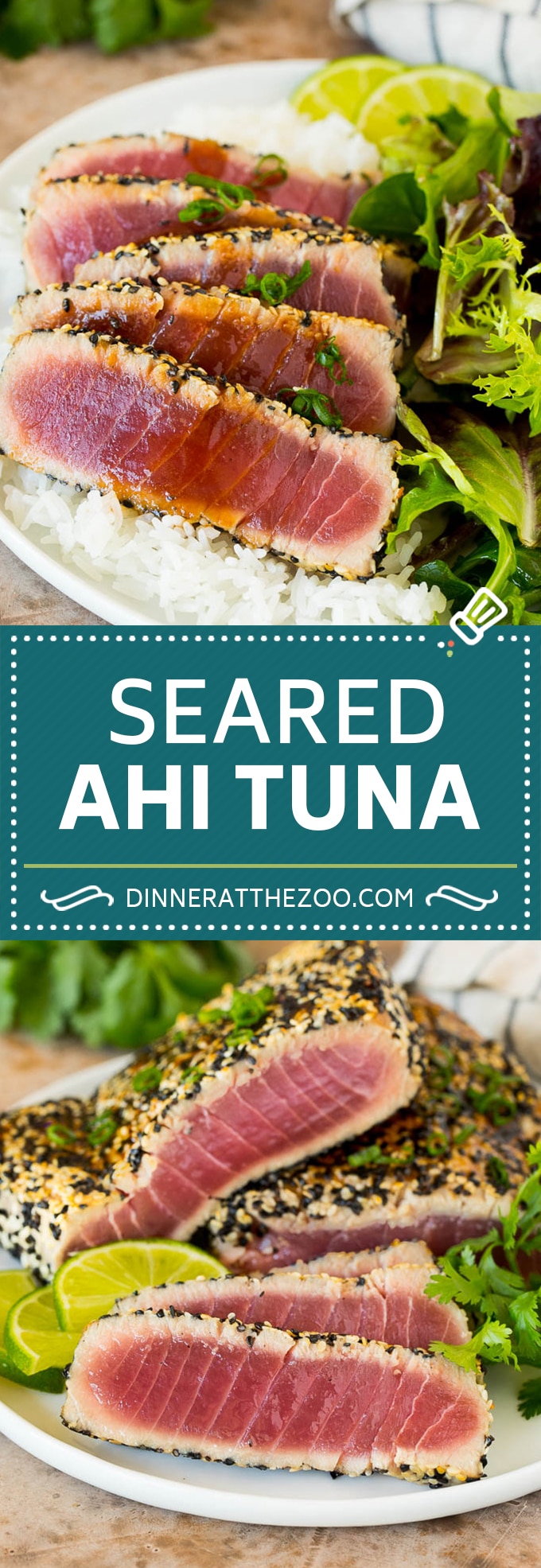 This seared ahi tuna recipe is sashimi grade fish coated in sesame seeds, then briefly cooked to tender and flavorful perfection.