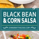 This black bean and corn salsa is a blend of fresh tomatoes, cilantro, jalapeno, corn kernels and beans, all mixed together to make a zesty and flavorful dip.