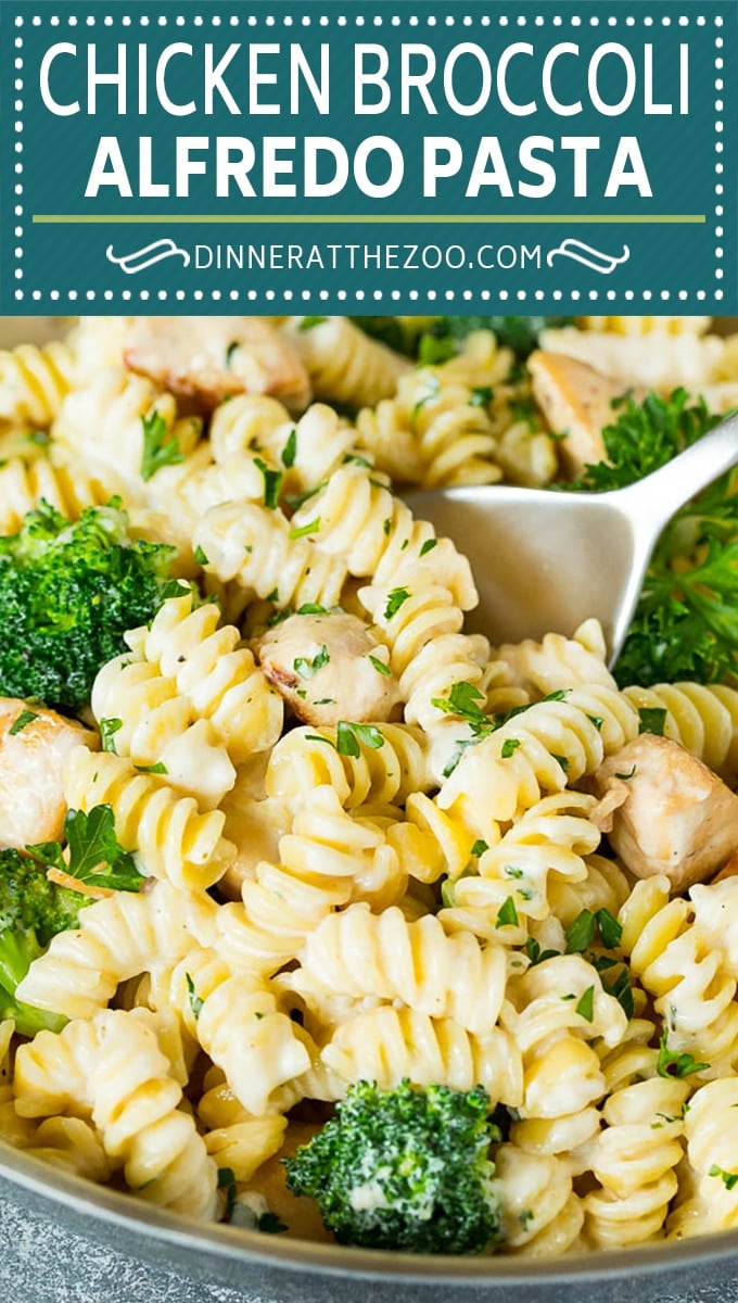 This chicken broccoli Alfredo pasta is sauteed chicken breast pieces and fresh broccoli, all tossed in a homemade creamy sauce.