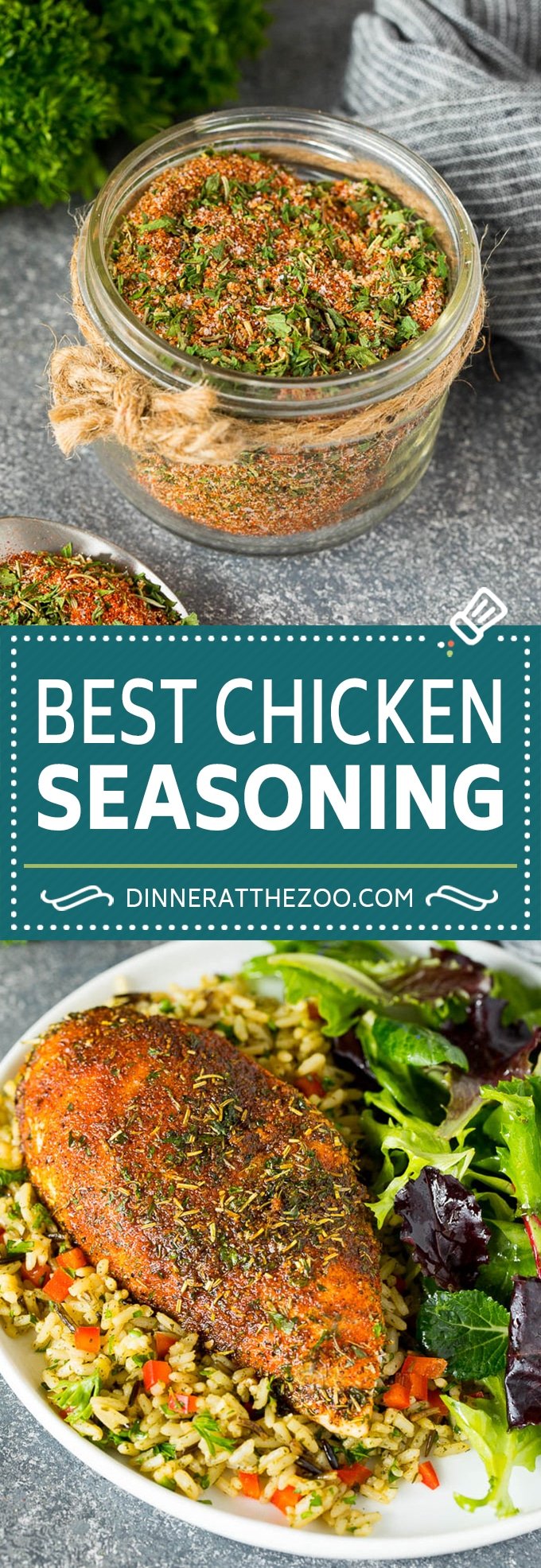 This chicken seasoning is the perfect blend of herbs and spices that produces flavorful and juicy chicken each and every time.