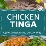 This chicken tinga is a classic dish made with shredded chicken that's simmered in a smoky and savory sauce.
