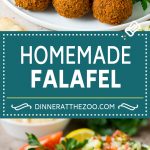 This falafel recipe is dried chickpeas blended with herbs and spices, then formed into patties or balls and fried to golden brown perfection