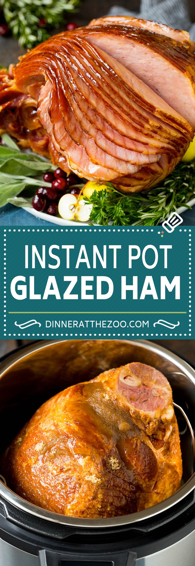 This Instant Pot ham is a spiral ham coated in a 3 ingredient glaze, then pressure cooked to tender perfection.