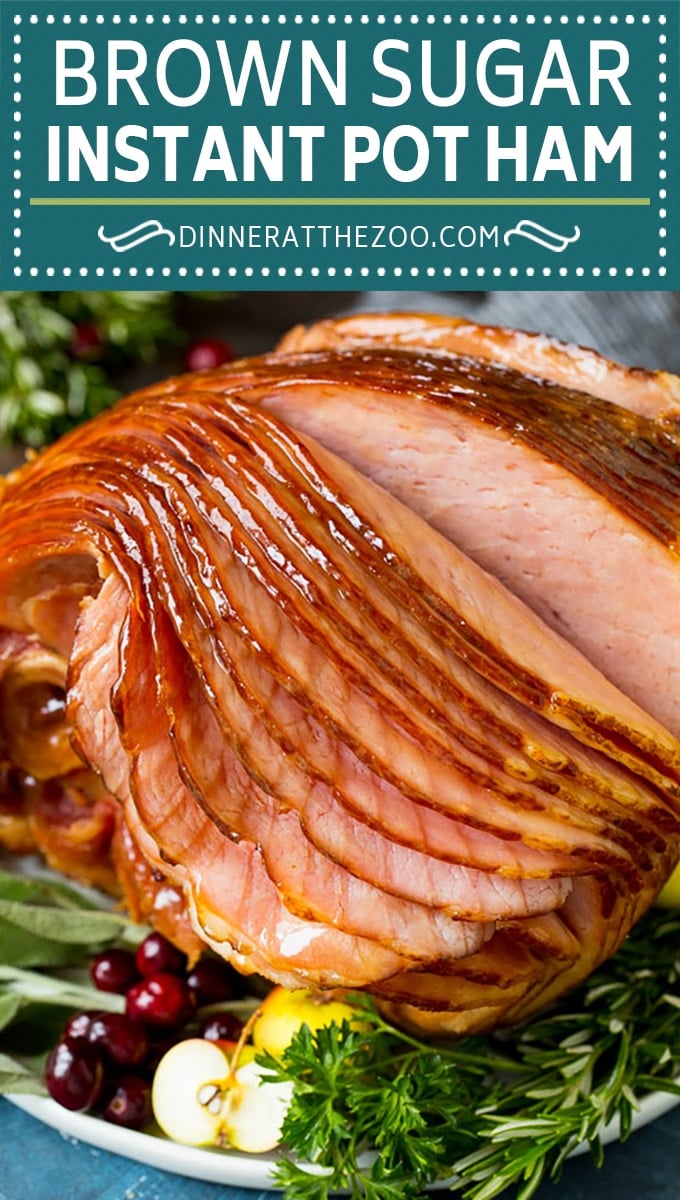 This Instant Pot ham is a spiral ham coated in a 3 ingredient glaze, then pressure cooked to tender perfection.
