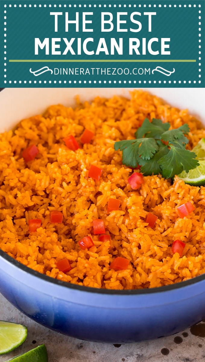 This Mexican rice recipe is restaurant style rice simmered in tomato sauce and broth with plenty of spices.