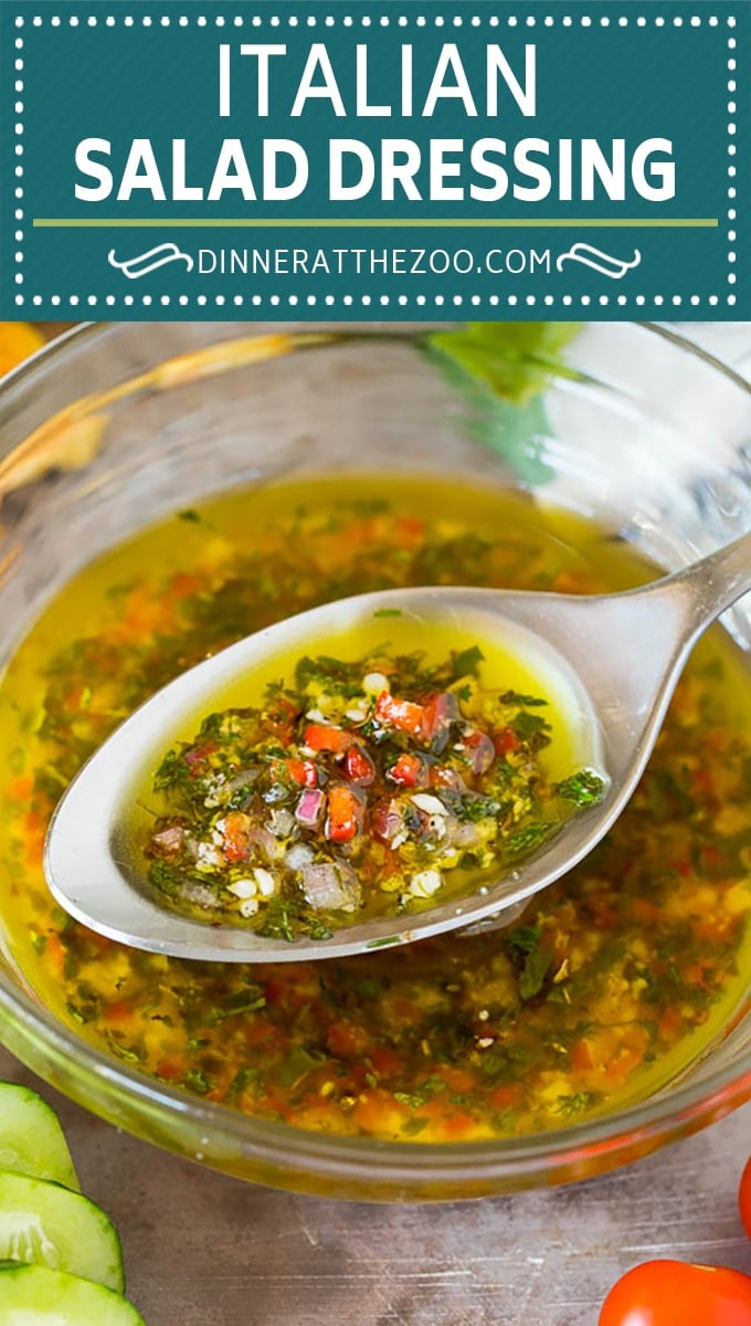 This homemade Italian dressing is a combination of olive oil, vinegar, herbs and spices, all blended together.