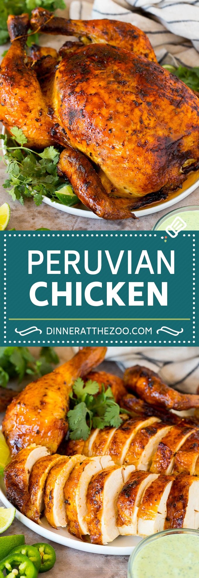 This Peruvian chicken is a whole chicken marinated in a zesty variety of herbs and spices, then roasted to golden brown perfection.