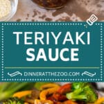 This homemade teriyaki sauce is a blend of soy sauce, brown sugar, garlic, ginger and sesame oil, all simmered together to make a sweet and savory condiment.