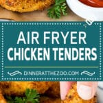 These air fryer chicken tenders are fresh chicken tenderloins coated in breadcrumbs, spices and parmesan cheese, then air fried until golden brown.