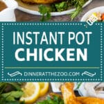 This Instant Pot whole chicken is coated in butter, herbs and spices, then pressure cooked to tender and juicy perfection.