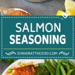 This salmon seasoning is a blend of herbs and spices that creates the perfect sweet and savory flavor for salmon and other types of seafood.