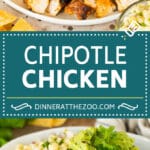 This copycat Chipotle chicken recipe is chicken thighs marinated in a blend of chilies, garlic and herbs, then cooked to tender and golden brown perfection.