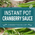 This Instant Pot cranberry sauce is a blend of fresh cranberries, sugar, orange and spices, all simmered together in a pressure cooker to make a sweet and tangy condiment.