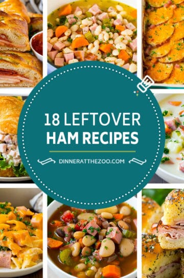 A group of leftover ham recipes.