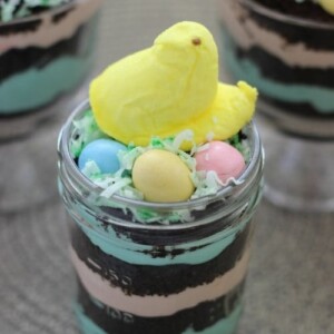 An image of peeps dirt pudding cups.