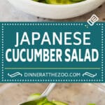 This Japanese cucumber salad is a light and refreshing blend of thinly sliced cucumbers tossed in a homemade dressing.