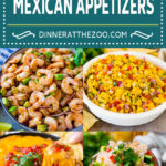 A group of fabulous Mexican appetizer recipes for any fiesta like Mexican shrimp cocktail, taco cups and bean dip.