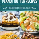A collection of fantastic peanut butter recipes for dinner or dessert including peanut butter brownies and peanut butter blossoms.