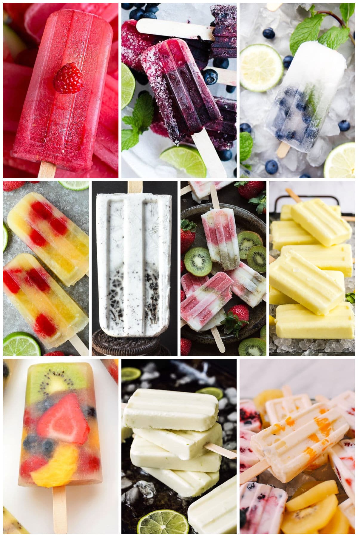A group of popsicle recipes like Dole Whip and key lime popsicles.